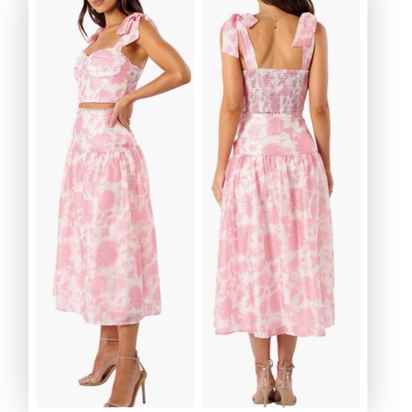 Petal & Pup Elle Floral Top & Midi Skirt Set XS/S LOVE SHACK FANCY VIBES